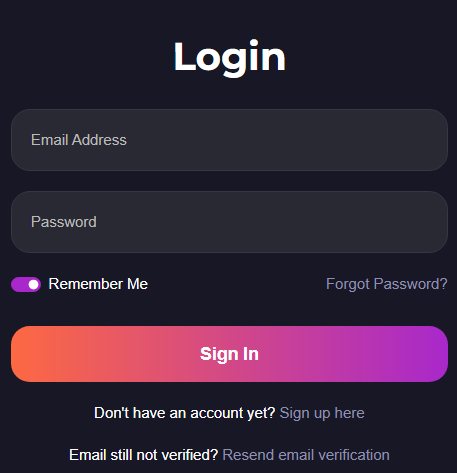 Gxmble Casino login form